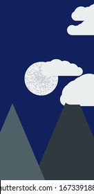 Mountains Panorame Abstract Random Placed Generative Art background illustration