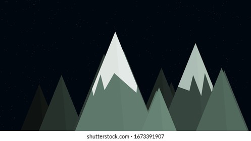 Mountains Panorame Abstract Random Placed Generative Art background illustration