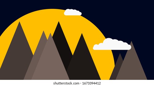 Mountains Panorame Abstract Random Placed Generative Art background illustration
