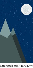 Mountains Panorame Abstract Random Placed Generative Art background illustration