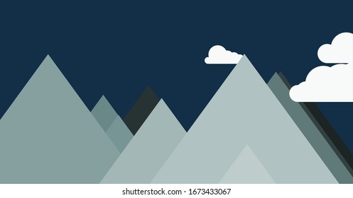 Mountains Panorame Abstract Random Placed Generative Art background illustration