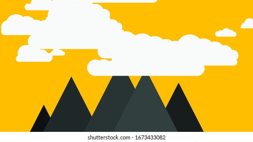 Mountains Panorame Abstract Random Placed Generative Art background illustration