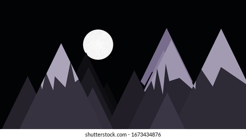 Mountains Panorame Abstract Random Placed Generative Art background illustration