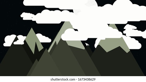 Mountains Panorame Abstract Random Placed Generative Art background illustration