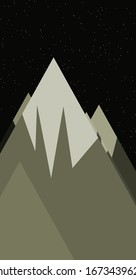 Mountains Panorame Abstract Random Placed Generative Art background illustration