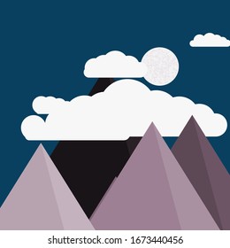 Montañas Panorame Resumen de arte generativo colocado al azar ilustración de fondo