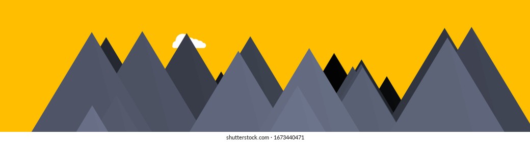 Mountains Panorame Abstract Random Placed Generative Art background illustration