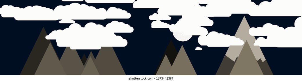 Montañas Panorame Resumen de arte generativo colocado al azar ilustración de fondo