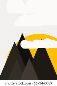 Montañas Panorame Resumen de arte generativo colocado al azar ilustración de fondo