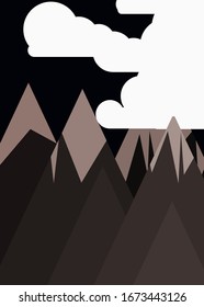 Mountains Panorame Abstract Random Placed Generative Art background illustration