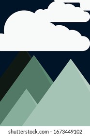 Mountains Panorame Abstract Random Placed Generative Art background illustration