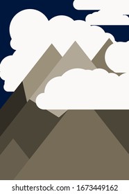 Mountains Panorame Abstract Random Placed Generative Art background illustration