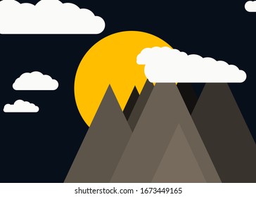 Mountains Panorame Abstract Random Placed Generative Art background illustration