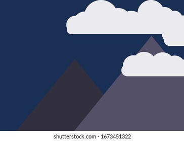 Mountains Panorame Abstract Random Placed Generative Art background illustration