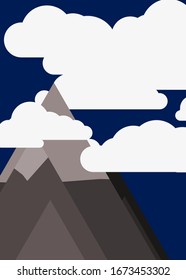 Mountains Panorame Abstract Random Placed Generative Art background illustration