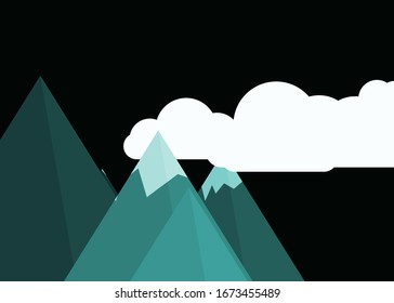 Mountains Panorame Abstract Random Placed Generative Art background illustration
