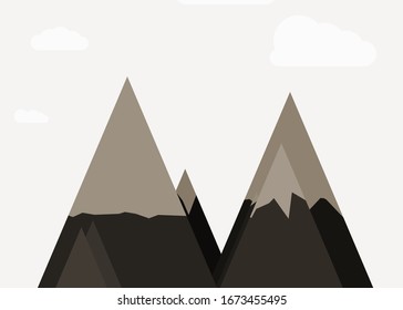 Mountains Panorame Abstract Random Placed Generative Art background illustration