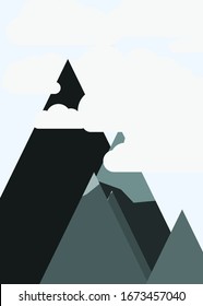Mountains Panorame Abstract Random Placed Generative Art background illustration