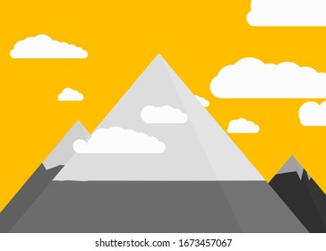 Mountains Panorame Abstract Random Placed Generative Art background illustration