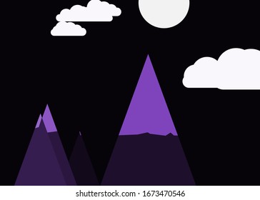 Mountains Panorame Abstract Random Placed Generative Art background illustration