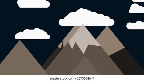 Montañas Panorama con ilustración de fondo de arte generativo colocado al azar lunar