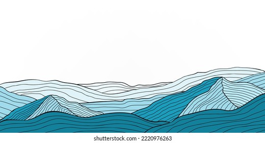 Mountains panoramic view abstract illustration