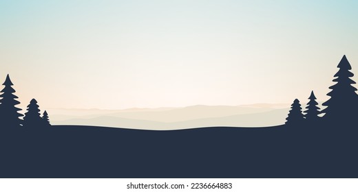 Ilustración de la naturaleza con vistas panorámicas a las montañas