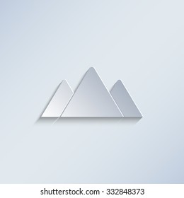 mountains - paper vector icon