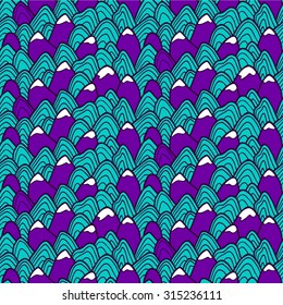 Mountains pattern. Vector seamless pattern with hills and peaks.