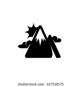 Mountains peak icon. Vector logo illustration isolated sign symbol