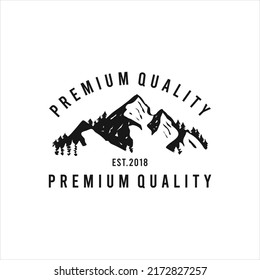 Mountains peak logo design vector illustration template