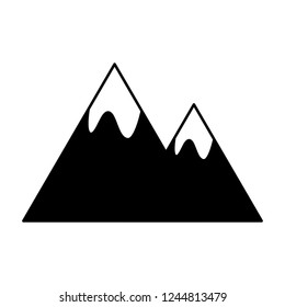 mountains peak on white background