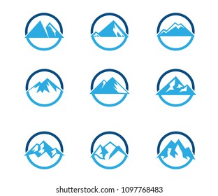 mountains peak vector icon logo design template