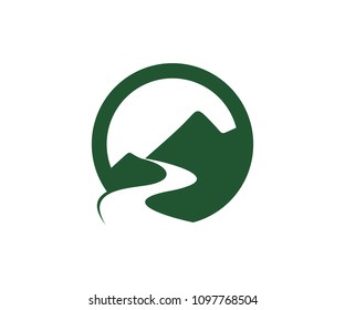mountains peak vector icon logo design template