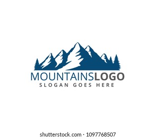 mountains peak vector icon logo design template