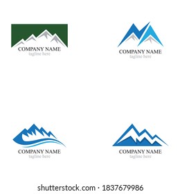 mountains peak vector icon logo design template
