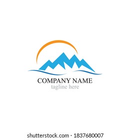 mountains peak vector icon logo design template