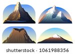 Mountains Peaks, landscape early in a daylight, big set. matterhorn, fuji or vesuvius, devils tower, everest. travel or camping, climbing. Outdoor hill tops