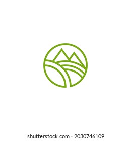 Mountains Peaks Logo. Mountain hills logo vector logo template.