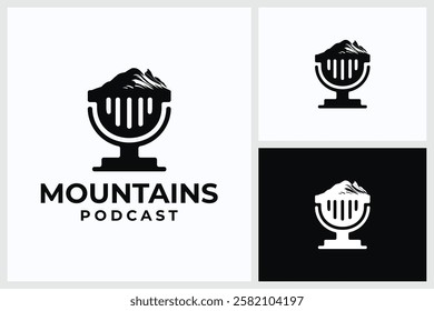 Mountains Podcast Logo, Mountains Podcast Logo Vector