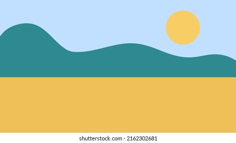 Montañas en diseño de afiches. Fondo paisajístico en estilo banner.