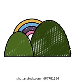 mountains and rainbow icon