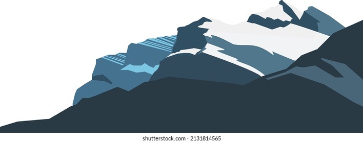 Mountains range with rock cliffs and snowy stone plateau