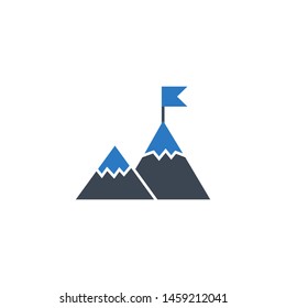 Mountains related vector glyph icon. Isolated on white background. Vector illustration.