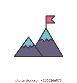 Mountains related vector icon. Isolated on white background. Vector illustration