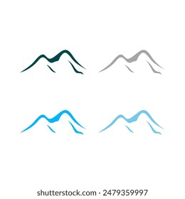 MOUNTAINS RESORT HIMALAYAS HIGH PEAK ADVENTURE TRAVEL SIGN SYMBOL LOGO ISOLATED ON WHITE