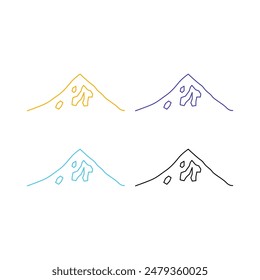 MOUNTAINS RESORT HIMALAYAS HIGH PEAK ADVENTURE TRAVEL SIGN SYMBOL LOGO ISOLATED ON WHITE