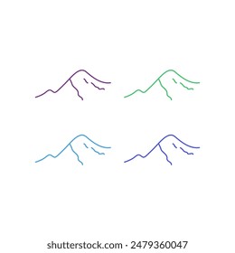 MOUNTAINS RESORT HIMALAYAS HIGH PEAK ADVENTURE TRAVEL SIGN SYMBOL LOGO ISOLATED ON WHITE