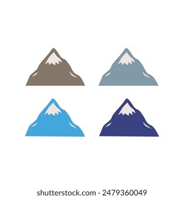 MOUNTAINS RESORT HIMALAYAS HIGH PEAK ADVENTURE TRAVEL SIGN SYMBOL LOGO ISOLATED ON WHITE