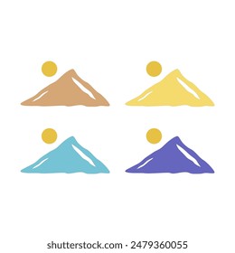 MOUNTAINS RESORT HIMALAYAS HIGH PEAK ADVENTURE TRAVEL SIGN SYMBOL LOGO ISOLATED ON WHITE